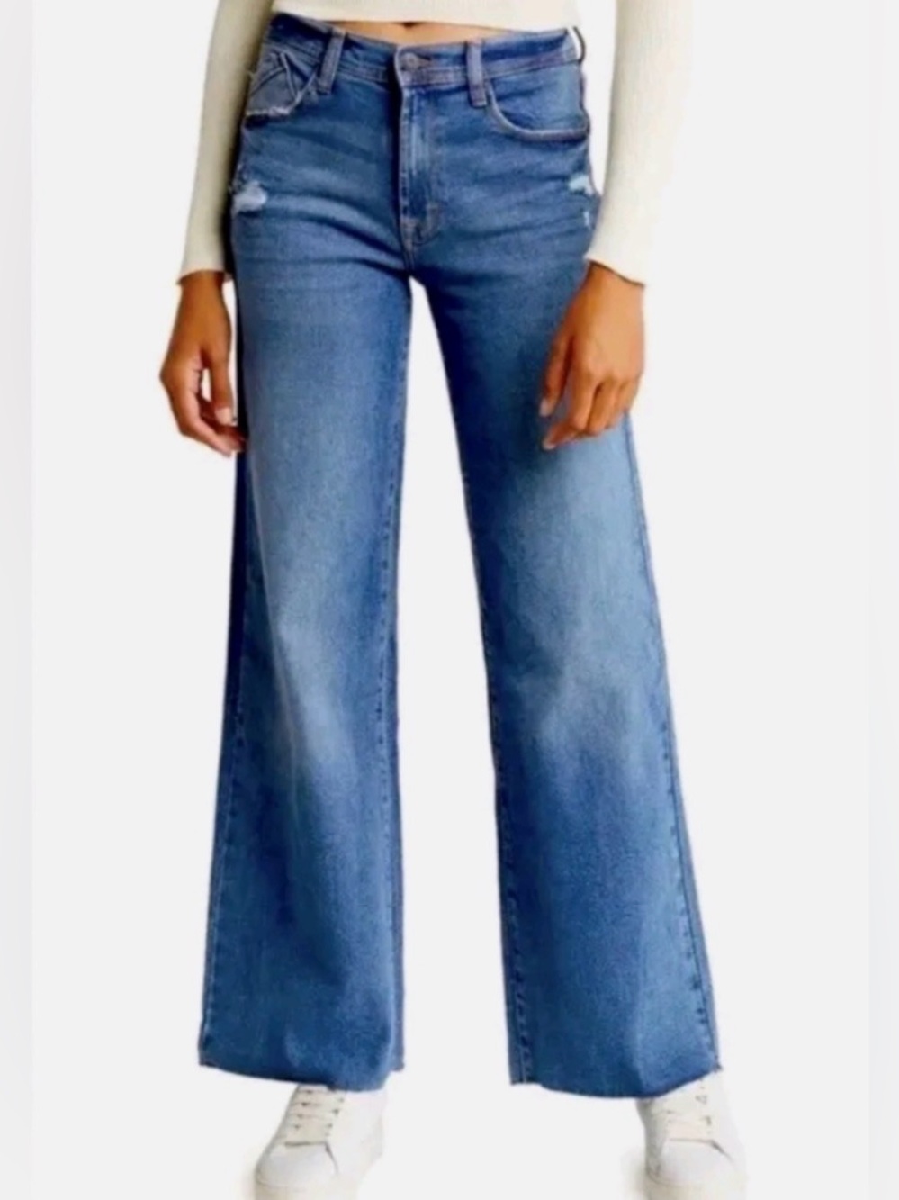Kensie Kaya High Rise Wide Leg Vintage Luxe Denim Jeans Stretch EUC Like New 4